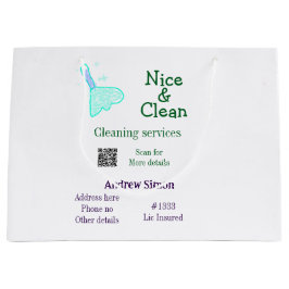 Sacola Para Presentes Grande Limpador verde azul gitter limpo adicionar nome en