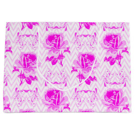 Sacola Para Presentes Grande Linda Vintage Purple Floral