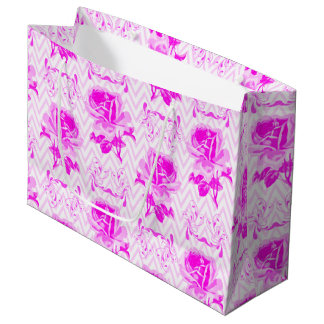 Sacola Para Presentes Grande Linda Vintage Purple Floral