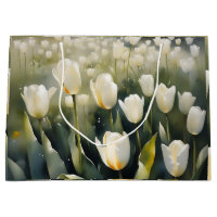 Lindos tulipas brancas jardim pintura aquarela