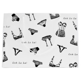 Sacola Para Presentes Grande Lingerie de Noiva com Moderna Caligrafia