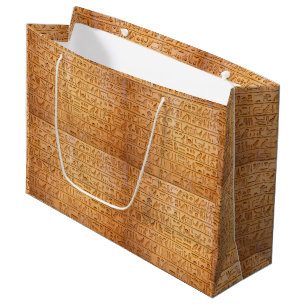 Sacola Para Presentes Grande Língua Hieróglifa do Antigo Egito Texto Gravado