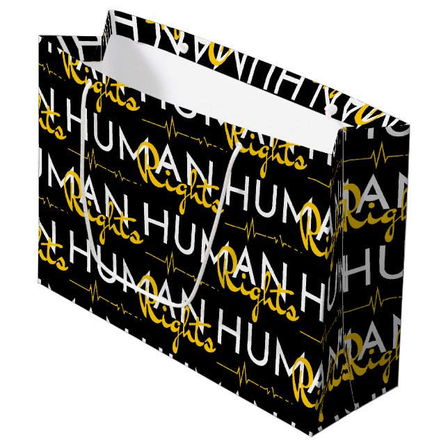 Sacola Para Presentes Grande Linha de vida dos direitos humanos (Frente inclinada)