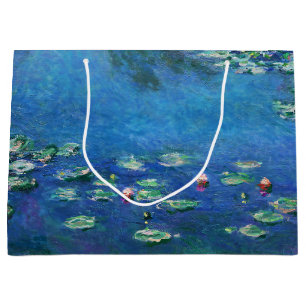 Sacola Para Presentes Grande Lírios de Água Vintage por Claude Monet