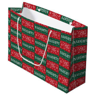 Sacola Para Presentes Grande Lista de Natal de Travesso ou Bonzinho