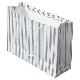 Sacola Para Presentes Grande Listra de Marca Francesa Azul
