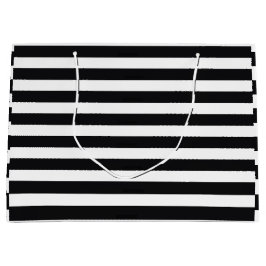 Sacola Para Presentes Grande listras brancas e pretas