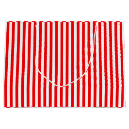 Sacola Para Presentes Grande Listras brancas vermelhas bonitos