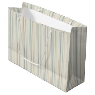 Sacola Para Presentes Grande Listras de aquarela em Azul e Ócre de Sage Suave
