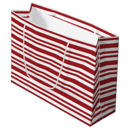 Sacola Para Presentes Grande Listras de Bastão de Natal
