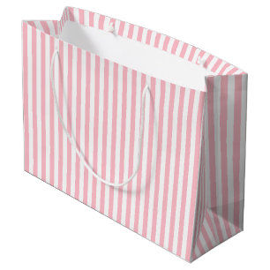 Sacola Para Presentes Grande Listras Verticais de Tamanho Médio Cor-de-Rosa e B