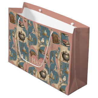 Sacola Para Presentes Grande Livro de Feitiços Caldeirão Conto de Fadas Chave C