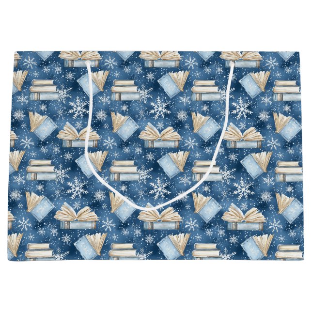 Sacola Para Presentes Grande Livros de Leitura de Natal (Frente)