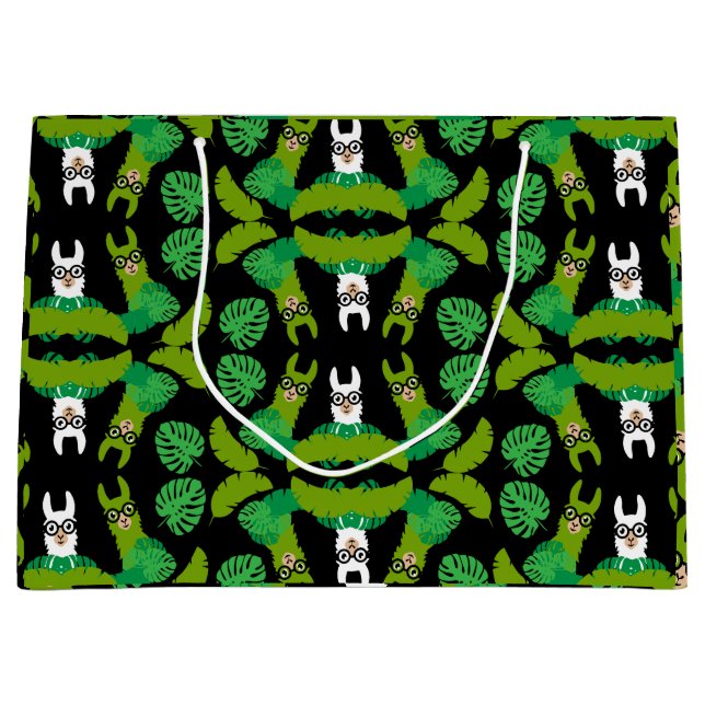 Sacola Para Presentes Grande Llama Themed Impressão (Frente)