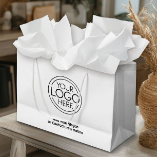 Sacola Para Presentes Grande Logotipo Básico de Negócios de Escritório com Info