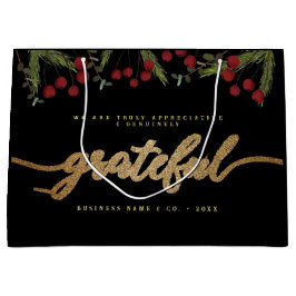 Sacola Para Presentes Grande Logotipo da empresa Holly Pine de letra moderna gr