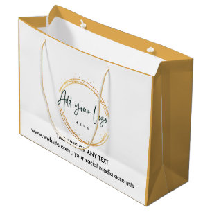 Sacola Para Presentes Grande Logotipo da empresa personalizado Texto do padrão