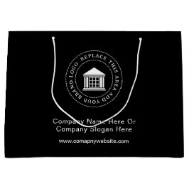 Sacola Para Presentes Grande Logotipo de Negócios Minimalista Personalizado Sim