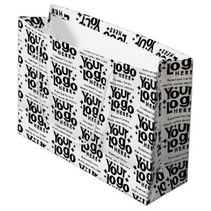 Sacola Para Presentes Grande Logotipo de Texto Promocional Retro para Negócios
