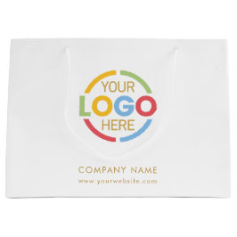 Sacola Para Presentes Grande Logotipo Dourado de negócios com marca minimalista