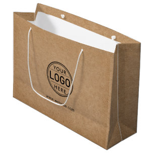 Sacola Para Presentes Grande Logotipo Empresa Corporativa Rústica Companhia Kra