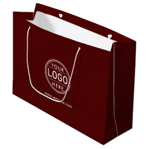 Sacola Para Presentes Grande Logotipo Empresarial Corporativo Vermelho Simples