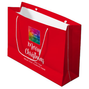 Sacola Para Presentes Grande Logotipo Empresarial Promocional de Natal Personal