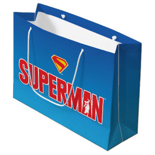 Sacola Para Presentes Grande Logotipo Negrito Clássico do Super-Homem
