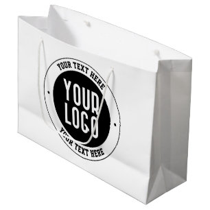 Sacola Para Presentes Grande Logotipo ou Design da sua empresa Texto editável