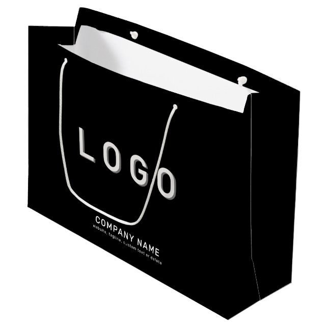 Sacola Para Presentes Grande Logotipo personalizado (Frente inclinada)
