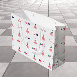 Sacola Para Presentes Grande Logotipo personalizado da empresa e árvore de Nata
