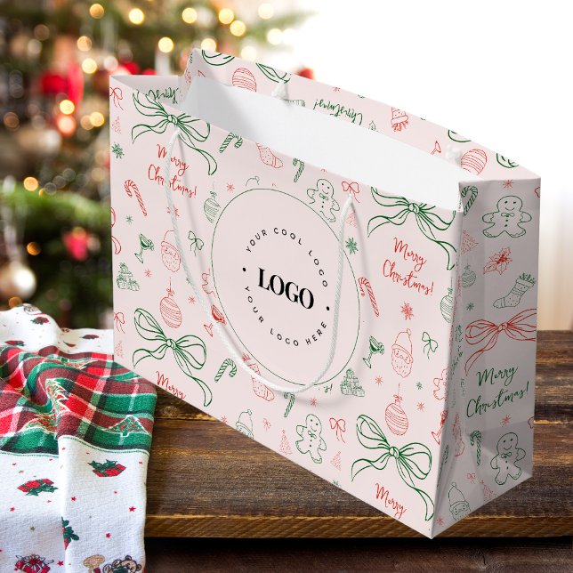 Sacola Para Presentes Grande Logotipo Personalizado de Negócios Estética Coquet (Criador carregado)