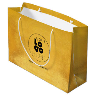 Sacola Para Presentes Grande Logotipo personalizado grande Vestido Dourado Folh