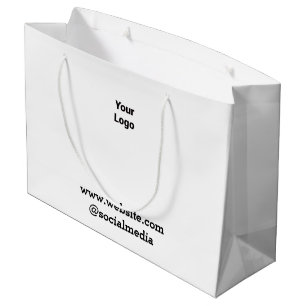 Sacola Para Presentes Grande Logotipo personalizado simples e elegante aqui com