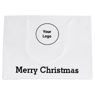Sacola Para Presentes Grande Logotipo personalizado simples minimalista elegant