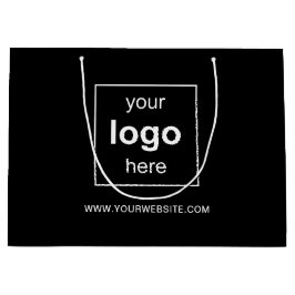 Sacola Para Presentes Grande Logotipo preto simples para empresas