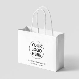 Sacola Para Presentes Grande Logotipo & Texto Preto e Branco Promocional para N