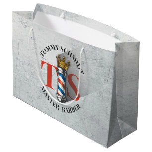 Sacola Para Presentes Grande Loja de Cabelo Barbeiro Rei Coroa Pólo de Barbeiro