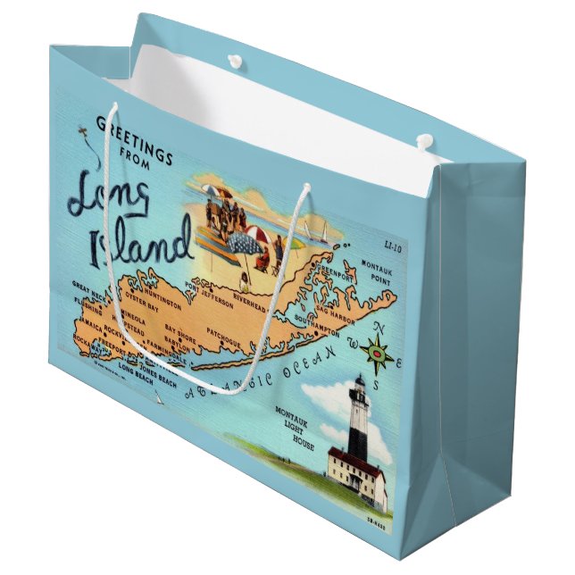 Sacola Para Presentes Grande Long Island Retro Large Gift Bag (Frente inclinada)
