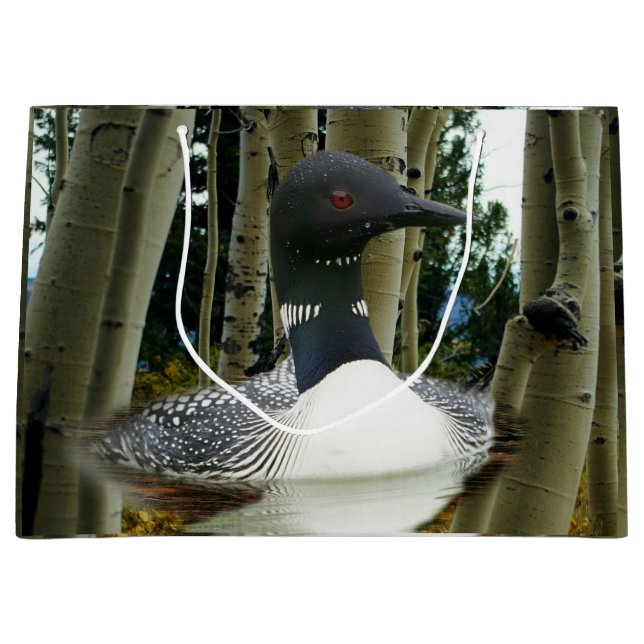 Sacola Para Presentes Grande Loon Wilderness (Frente)