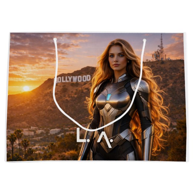 SACOLA PARA PRESENTES GRANDE LOS ANGELES - LA (Frente)