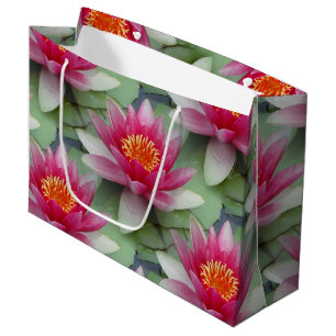 Sacola Para Presentes Grande Lótus Cor-de-rosa Água Lilar Grande Saco de Presen