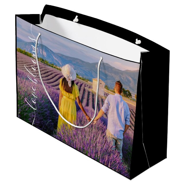Sacola Para Presentes Grande Love Blooms Photo Gift Bag (Verso inclinado)