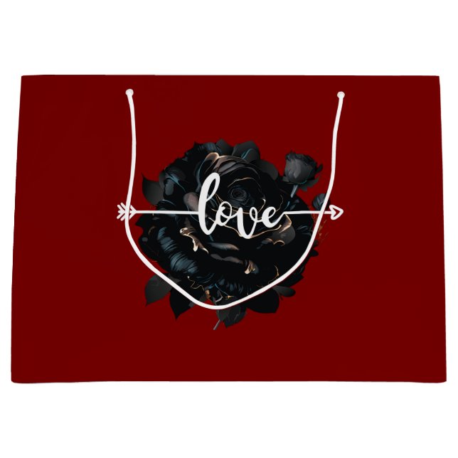 Sacola Para Presentes Grande Love Rosa (Frente)