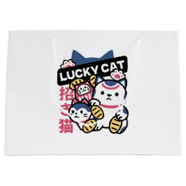 Sacola Para Presentes Grande Lucky Cat Maneki Neko – Japanese Fortune Cat