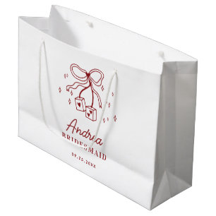 Sacola Para Presentes Grande Lucky in Love Vegas Cassino Dados Laço Damas de Ho