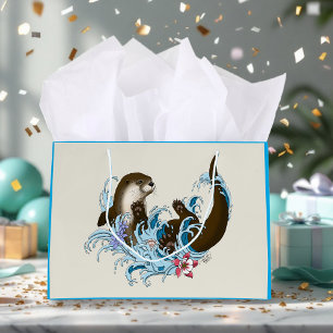 Sacola Para Presentes Grande Lúdica Baleia Azul Otária Caprichosa do Rio Salpic