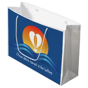 Sacola Para Presentes Grande Luffers Sails em forma de sunset_coração_Personali