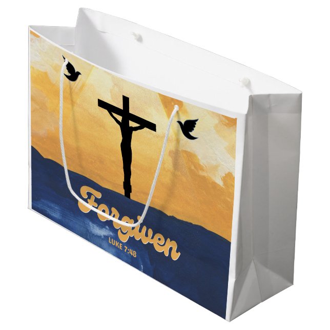 Sacola Para Presentes Grande Luke 7:48 Glossy Gift Bag (Frente inclinada)