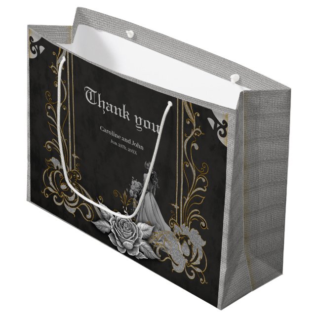 Sacola Para Presentes Grande Luxo encontra romance. (Frente inclinada)